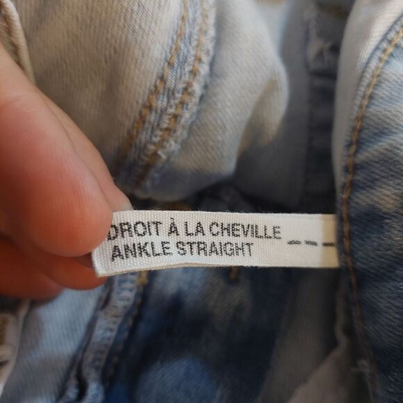 Women's Distressed High Rise Ankle Straight Jeans sz 7 Light Blue - Picture 11 of 11